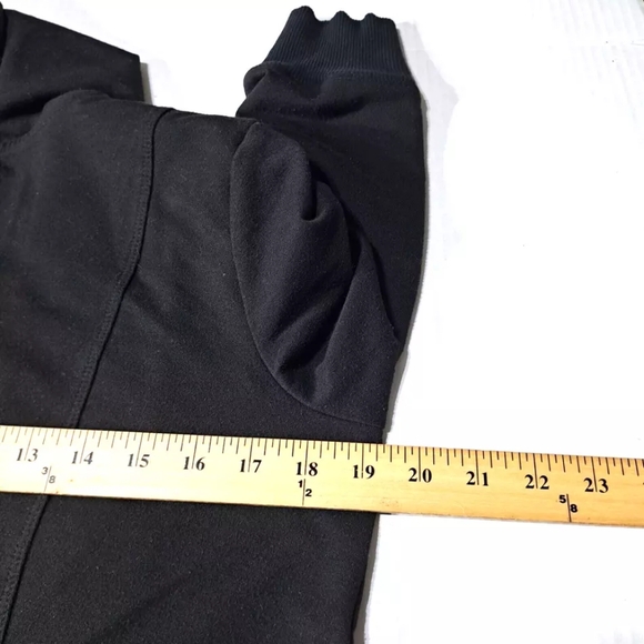 STYLE & CO Sport Relaxed Essentials Black Hoodie Size PM 3/4 Sleeve Full Zip EUC - Picture 9 of 12